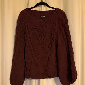 Purple Bell Sleeve Sweater
